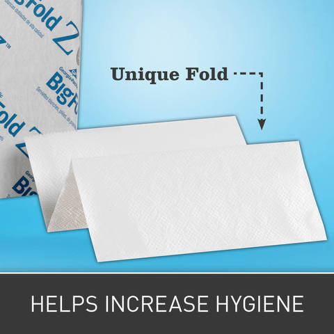  The unique fold allows towel to be pulled without touching the dispenser, which reduces the risk of cross contamination. 