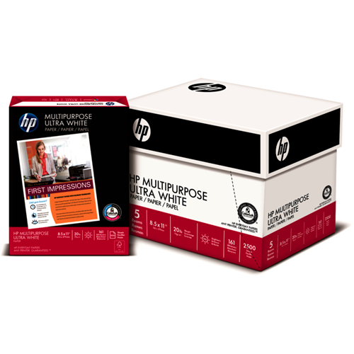 HP Papers MultiPurpose20 Paper, 96 Bright, 20 lb Bond Weight, 8.5 x 11,  White, 500/Ream