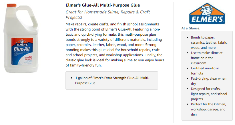 Elmer's Glue-All White Glue Value Pack, 1 gal, Dries Clear (E1326