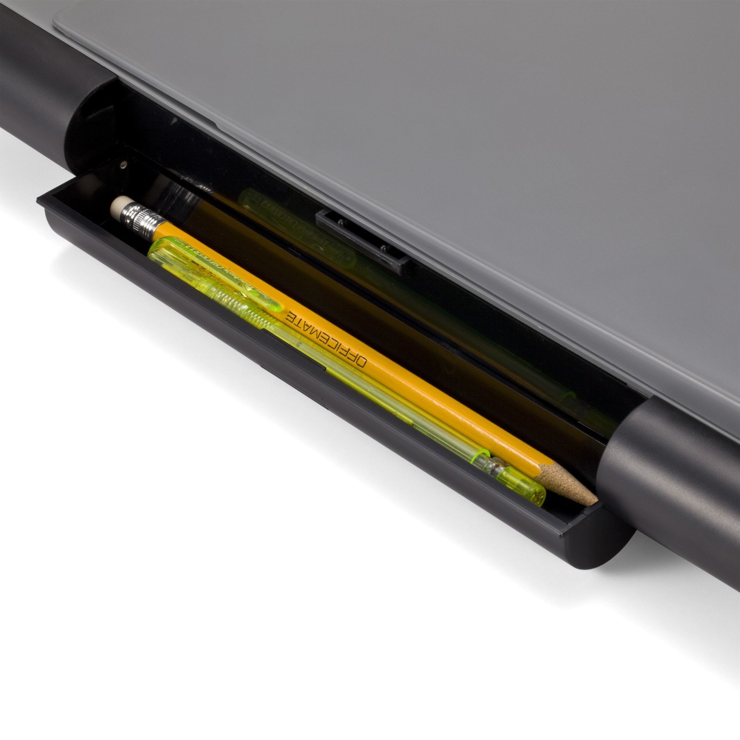 External pen/pencil compartment