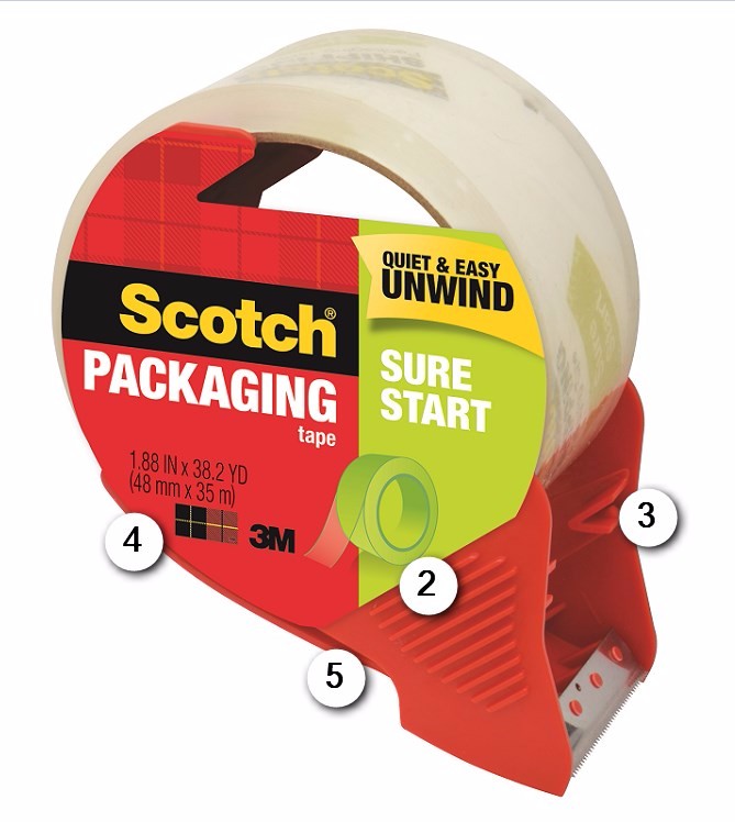Scotch Heavy Duty Shipping Packing Tape With Dispenser 3 Core 1 78