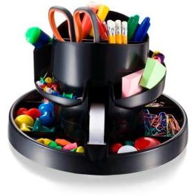 Store a variety of desktop supplies