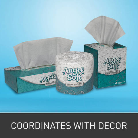 Clean, upscale packaging designed to coordinate with any decor. Combine with Angel Soft Professional Series Facial Tissue for an elegant, professional look.

