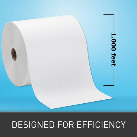  Long lasting 1000 feet embossed roll helps reduce maintenance costs and the risk of run-out. 
