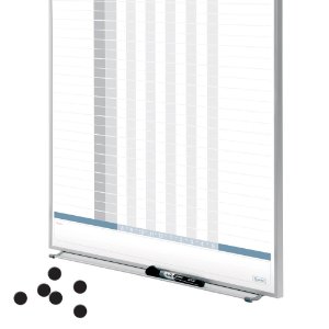 Includes marker, black magnetic in/out circles, Quartet dry-erase marker and attachable marker tray

