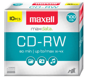 CD-RW700MB/80 MIN REWRITABLE DISC 10PK JEWELCASE