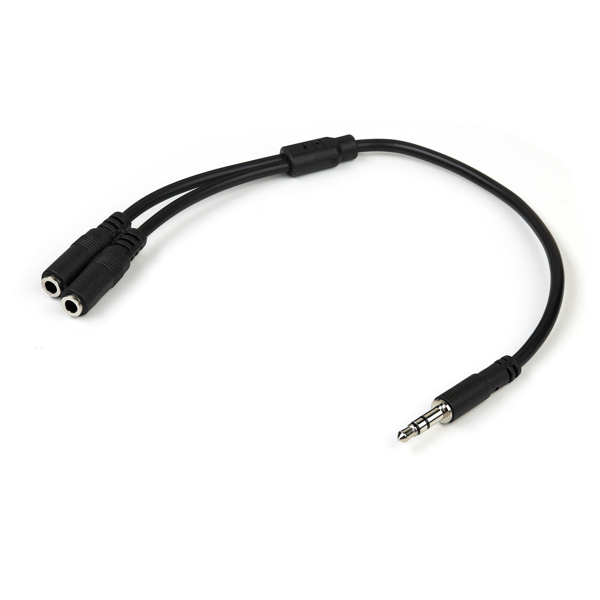 1 ft Slim 3.5mm Stereo Audio Cable - M/M - Audio Cables and Adapters