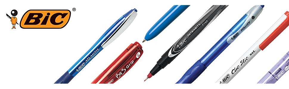 BIC Velocity Atlantis Bold Retractable Ballpoint Pen, 1.6mm, Assorted Ink &  Barrel, 8/Pack (VLGBAP81AST)