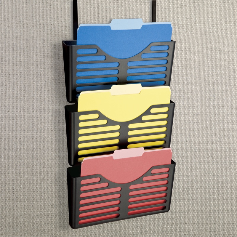 Lorell Plastic Hanging Triple Pocket File Set