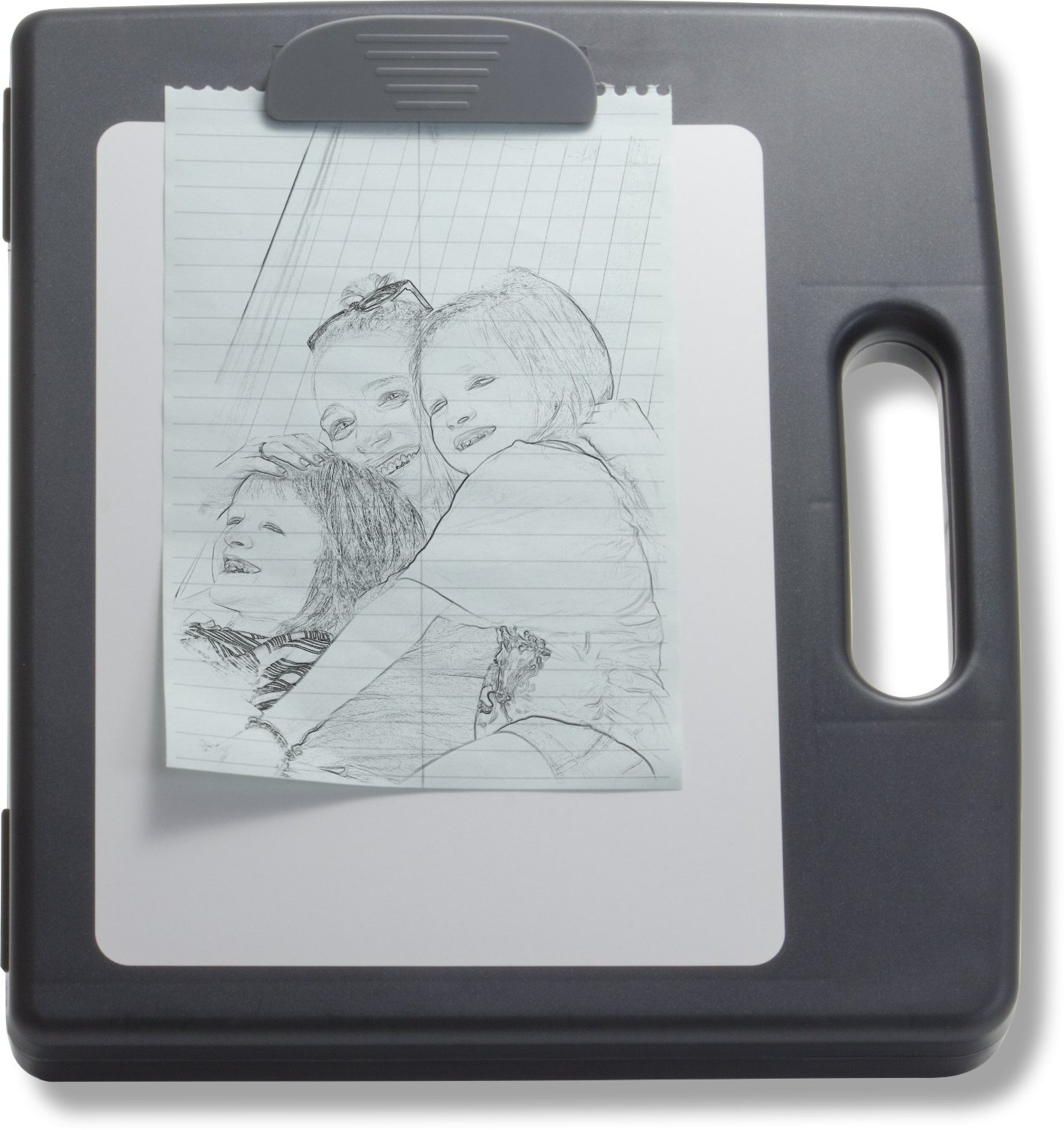 Dry erase board on cover for notes, diagrams, and more