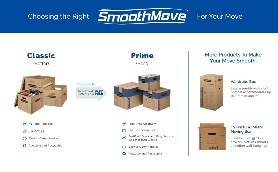 Bankers Box SmoothMove Maximum Strength Moving Boxes Small 8