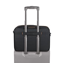 <b>   Rear Ride Along   </b></br>   Rear pocket fits over most telescoping handles to help consolidate your luggage and make traveling simpler. 