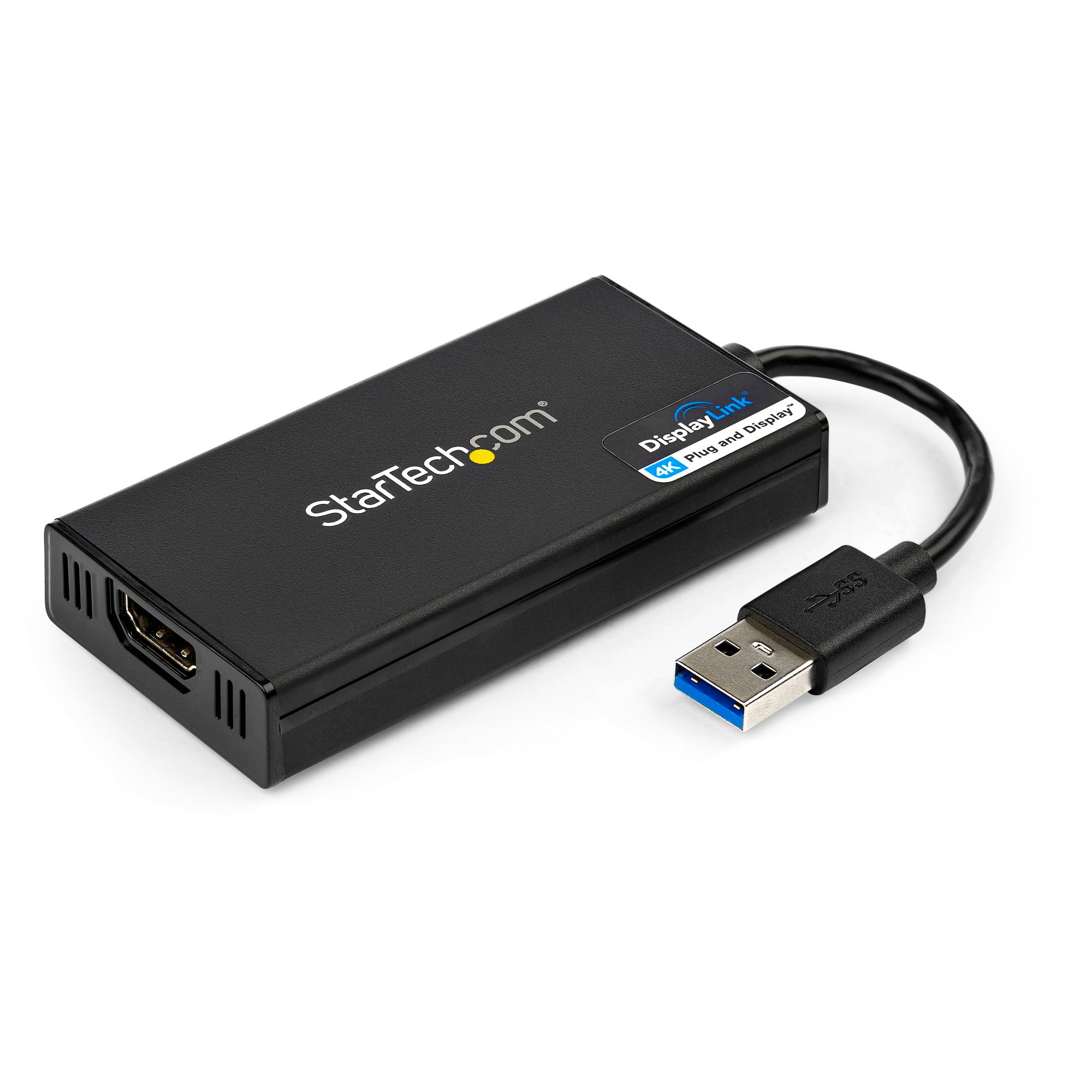 StarTech.com USB 3.0 to HDMI Adapter, 4K 30Hz, DisplayLink Certified, Type-A HDMI Display Adapter Converter, External Graphics Card - USB 3.0 to HDMI adapter supports to 4K 30Hz/5ch audio/1080p -
