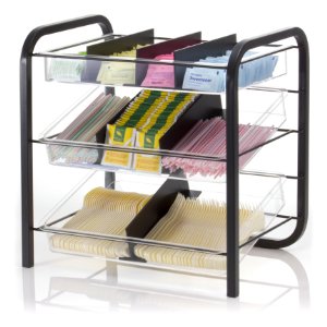 Trays also contain removable dividers that can be positioned according to need.