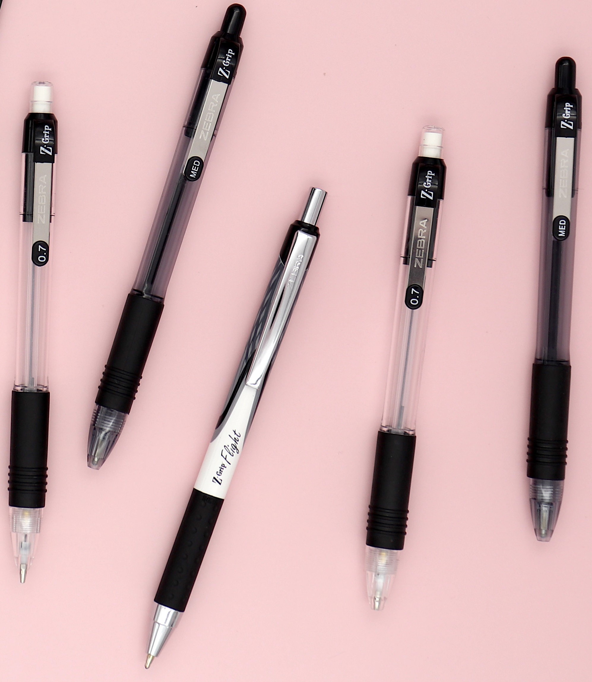 Zebra pen z-grip retractable ballpoint pen, 1.0mm, black ink, 7-pack