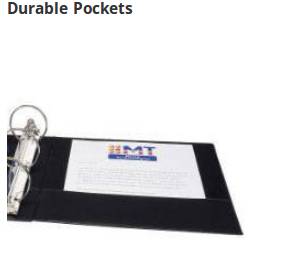 

Binders feature two interior pockets for storing loose and unpunched paperwork.
