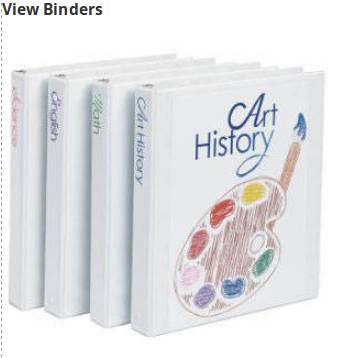 

Customize the clear binder cover and spine using the free templates and designs at Avery Design and Print.
