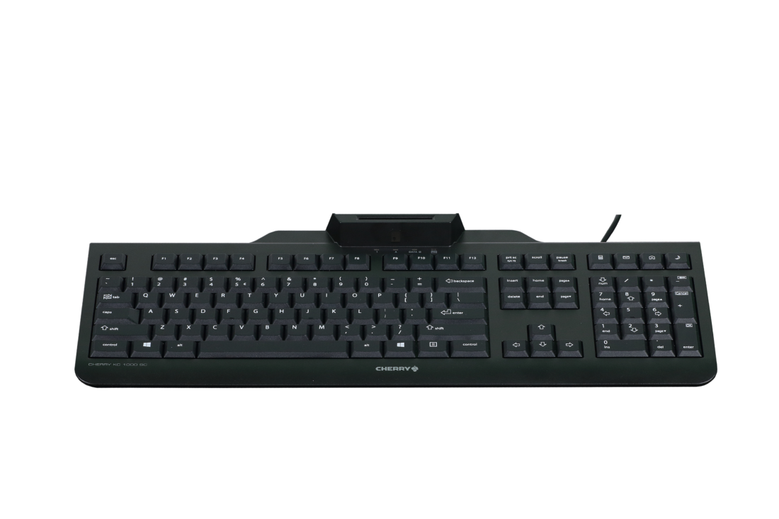 </br></br>JK-A0100 Keyboard — Single Handed Smart Card Operation



