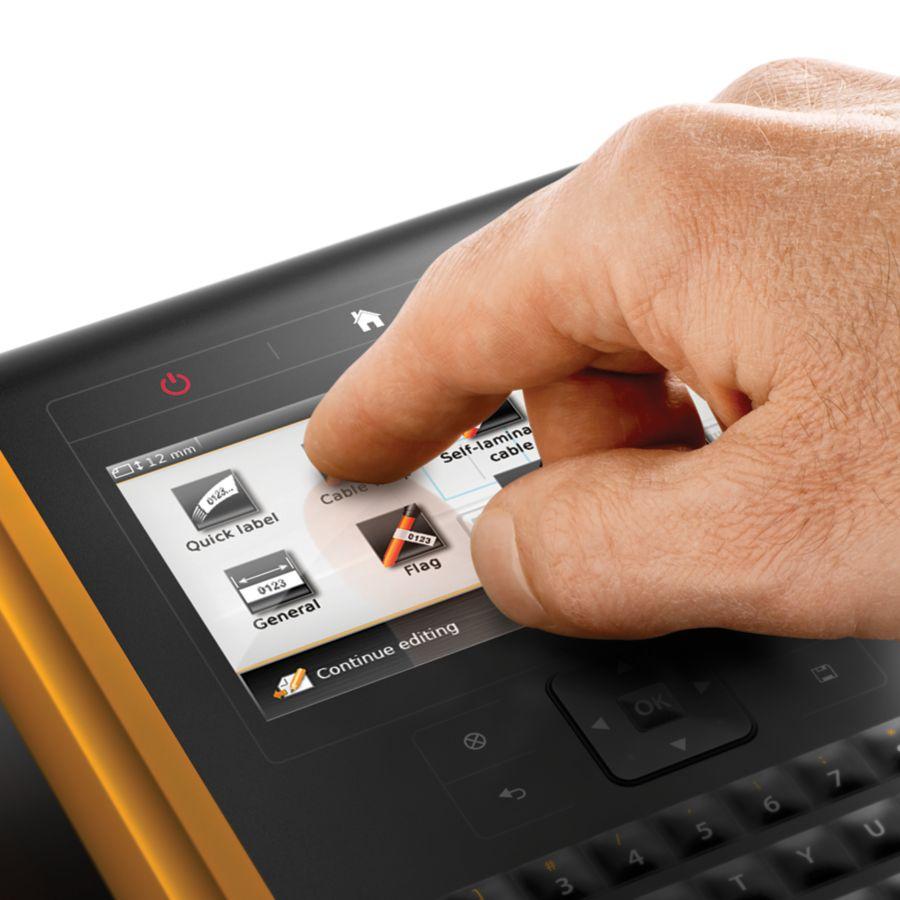 <b>   Touch-Screen </b></br>    The built-in touch-screen makes creating labels easy. 