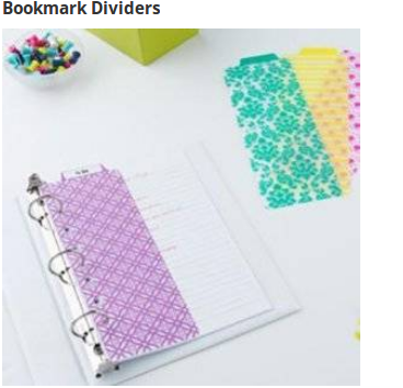Snap in or slide in markers to divide or bookmark ring binders or spiral notebooks.