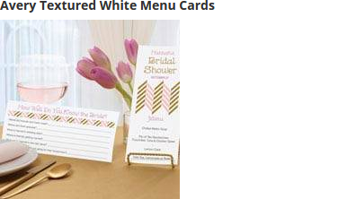 Add a polished, professional look to any event with these printable menu cards. Heavyweight cardstock makes them perfect for use at receptions, parties, trade shows, sales events, open houses and more.