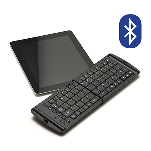 <b>Bluetooth</b></br> Bluetooth keyboards connect to your computer or other device via a Bluetooth connection. You can also use them with other Bluetooth-capable devices such as some smartphones and tablets. Using this connection means they don’t tie up a USB port, which may be an important factor for you. Bluetooth keyboards also have the advantage of mobility – with ranges up to 30 ft. you are not limited to direct proximity to your device. However, as with standard wireless keyboards, lag can be a concern – especially at greater distances. 