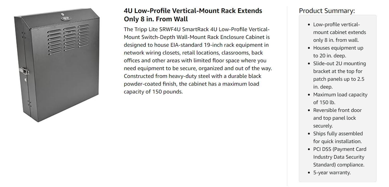 My Cable Mart 4U Vertical Wall Mount Rack – KH-1916-2-100-4