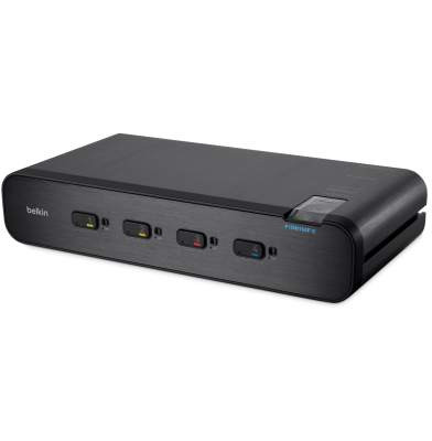 Belkin Advanced Secure Dual-Head DVI-I KVM Switch; 4-Port Plus
