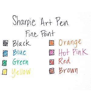 <b> Colors Included </b></br>  Your Sharpie pen pack includes: Black, Blue, Green, Yellow, Orange, Hot Pink, Red and Brown. 