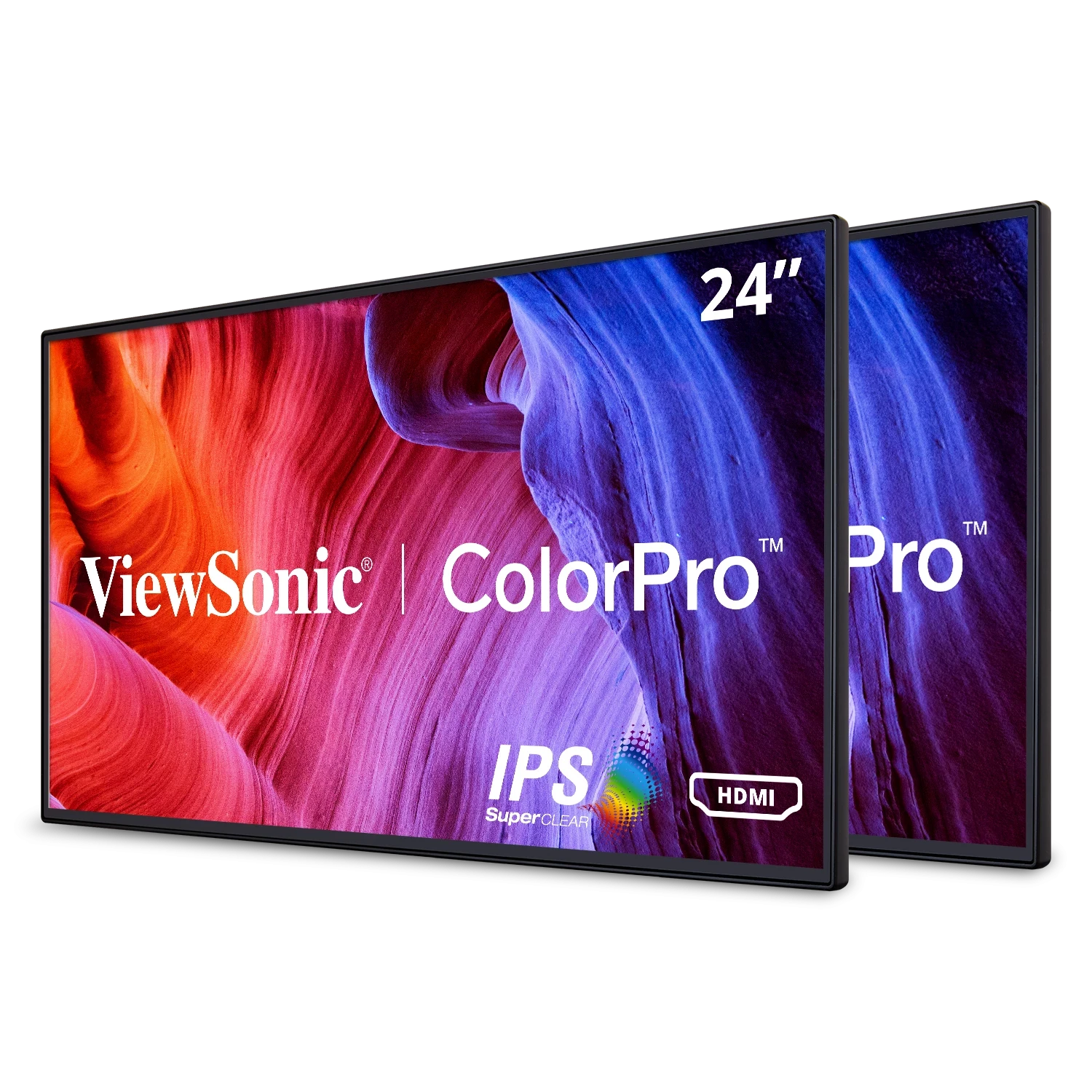 ViewSonic VP2468_H2 24 Inch Premium Dual Pack Head-Only IPS 1080p Monitors  with Frameless Design, ColorPro 100% sRGB Rec 709, 14-bit 3D LUT, Eye Care,  HDMI, USB, DP Daisy Chain, VESA
