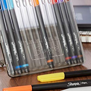 <b> Stand Up Hard Case </b></br> Sturdy stand up hard case folds into an easel for fast access and organization. The Sharpie pens also have a color-matching cap that makes it easy to select the right shade. 