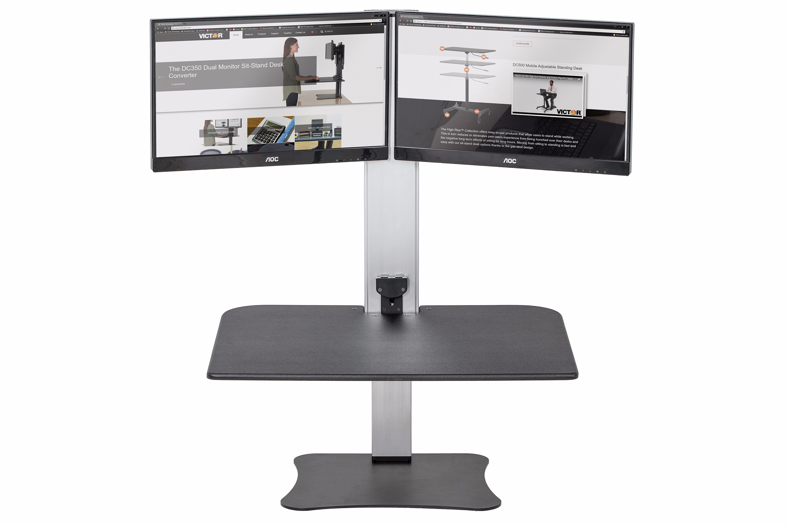 Vctdc450 Victor High Rise Electric Dual Monitor Standing Desk
