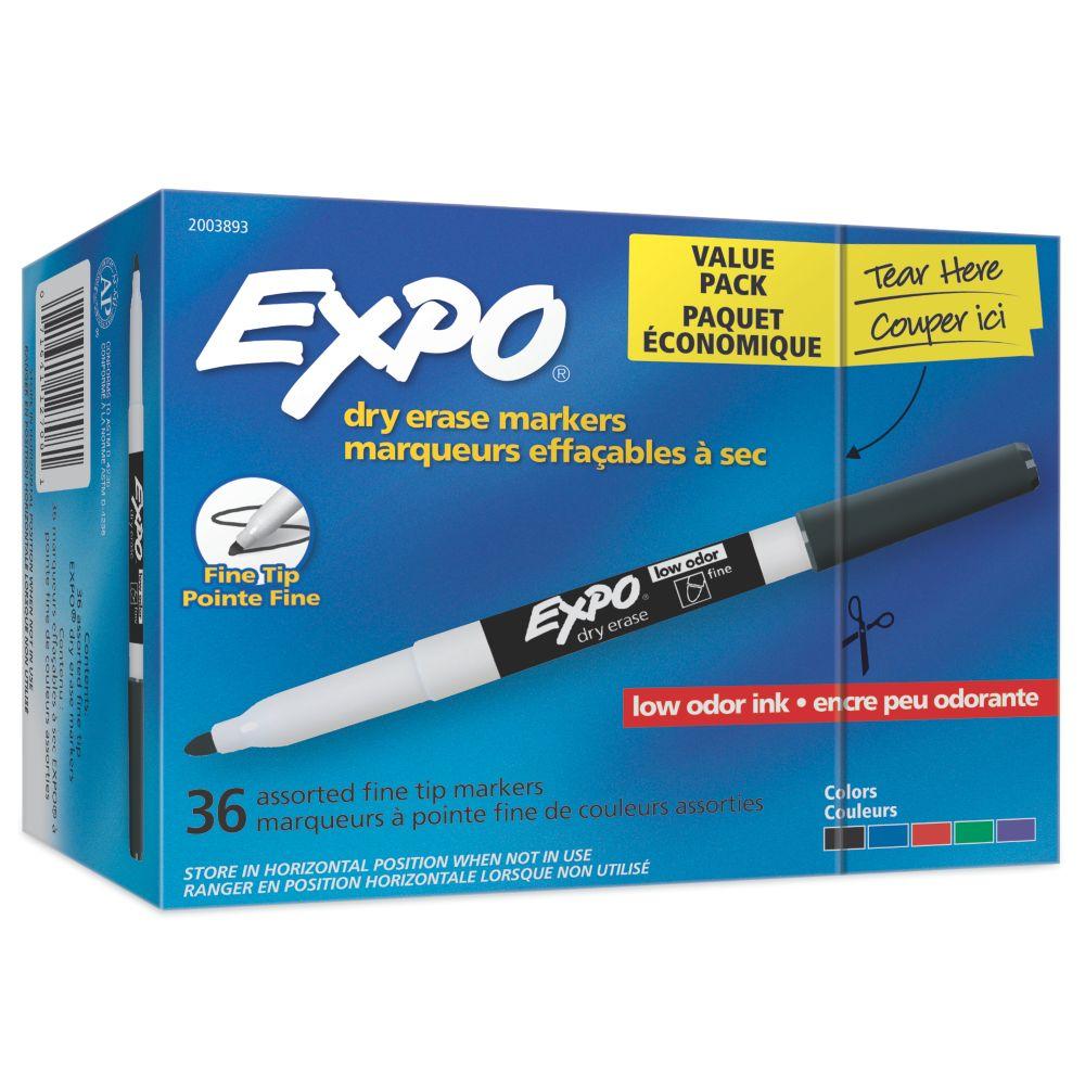  </br></br>EXPO Low Odor Dry Erase Markers, Fine Tip 
