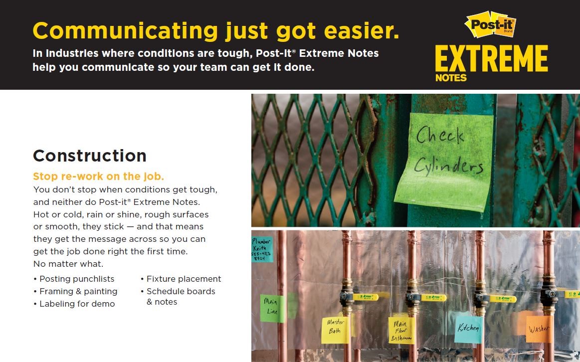 Communicating In Tough Conditions Just Got Easier With New Post-it Extreme  Notes