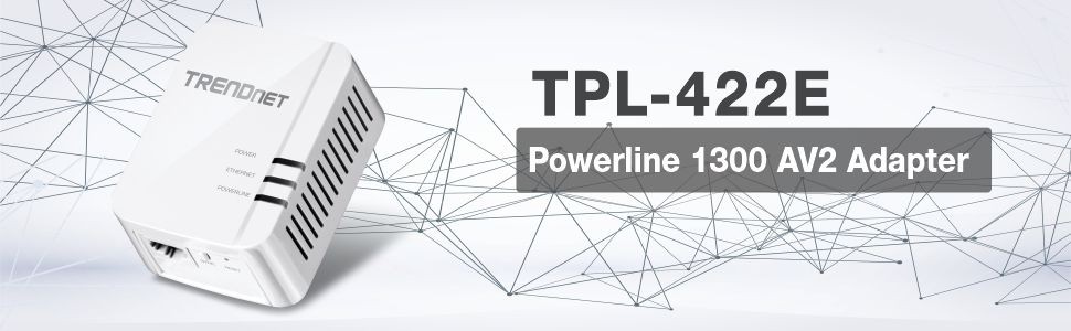 TRENDnet TPL-422E Powerline 1300 AV2 Adapter Kit, IEEE 1905.1 and