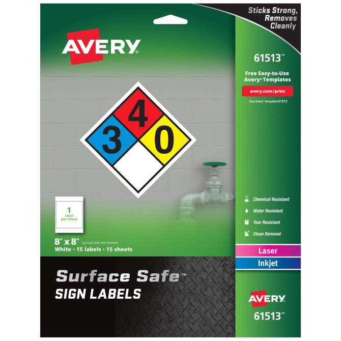 Avery® Surface Safe® Sign Labels, 8