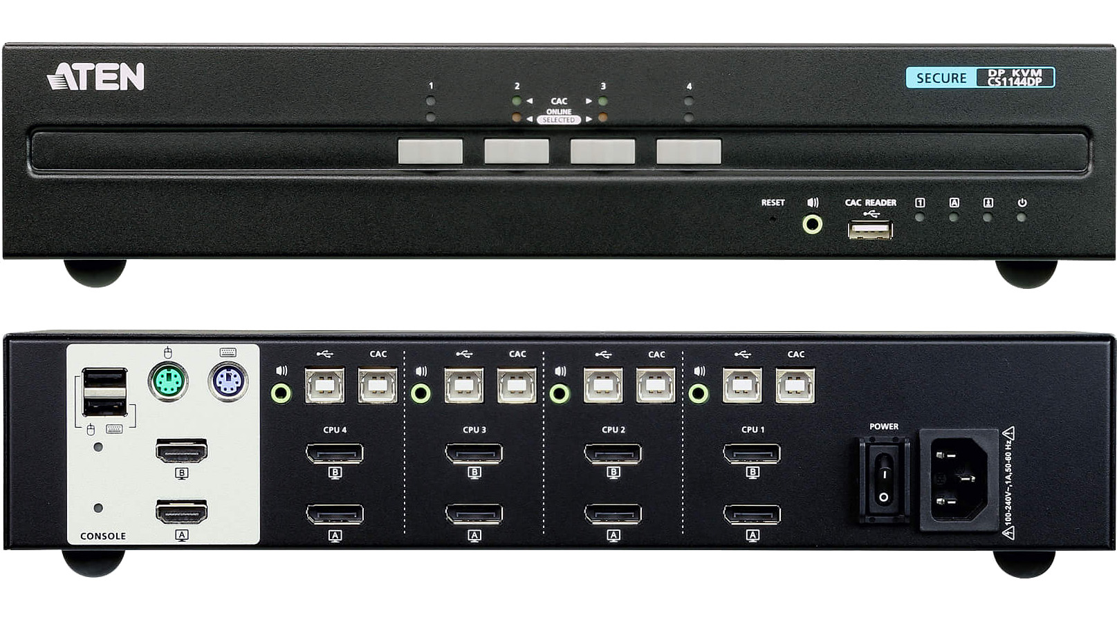 4-Port USB DisplayPort Dual Display Secure KVM Switch (PSS PP v3.0 Compliant)