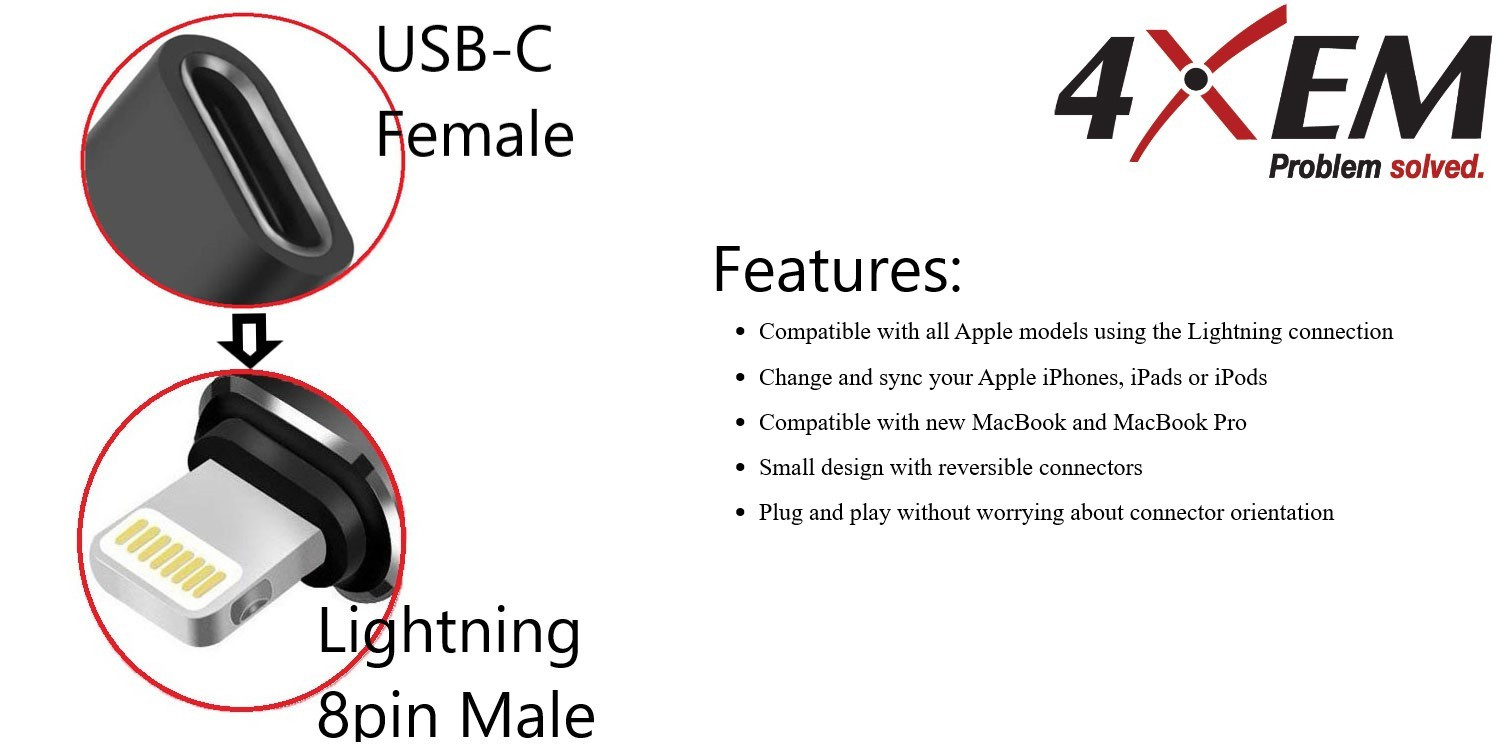 4XEM Lightning adapter - Lightning / USB 2.0 - 5.5 in