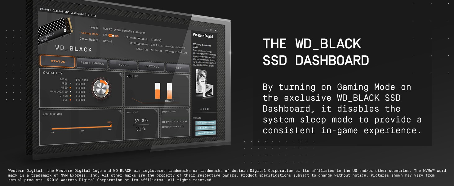 SSD interne Wd BLACK SN750 NVMe HT 500GO - WDBGMP5000ANC-WRSN