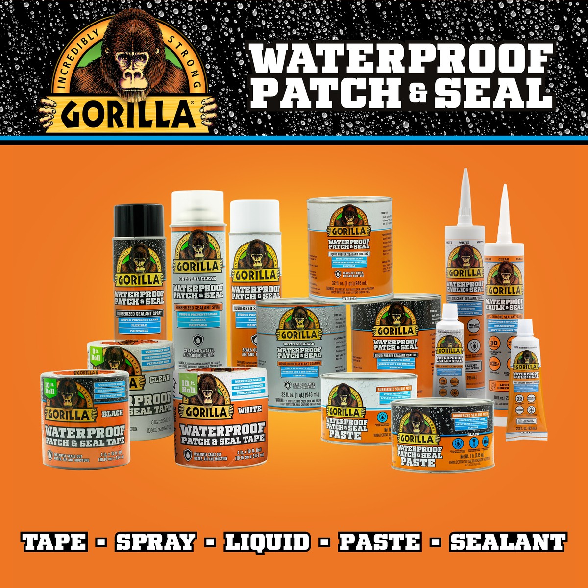 Gorilla Waterproof Patch & Seal Tape 4 x 10' White