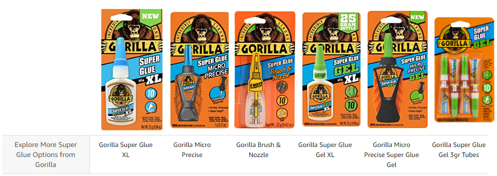 Gorilla Glue Super Glue Gel, 0.53 oz, Dries Clear, 4/Carton