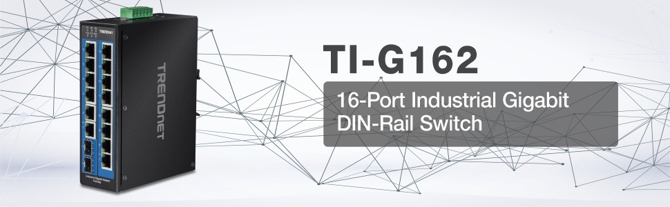 10-Port Hardened Industrial Gigabit DIN-Rail Switch - TRENDnet TI-G102