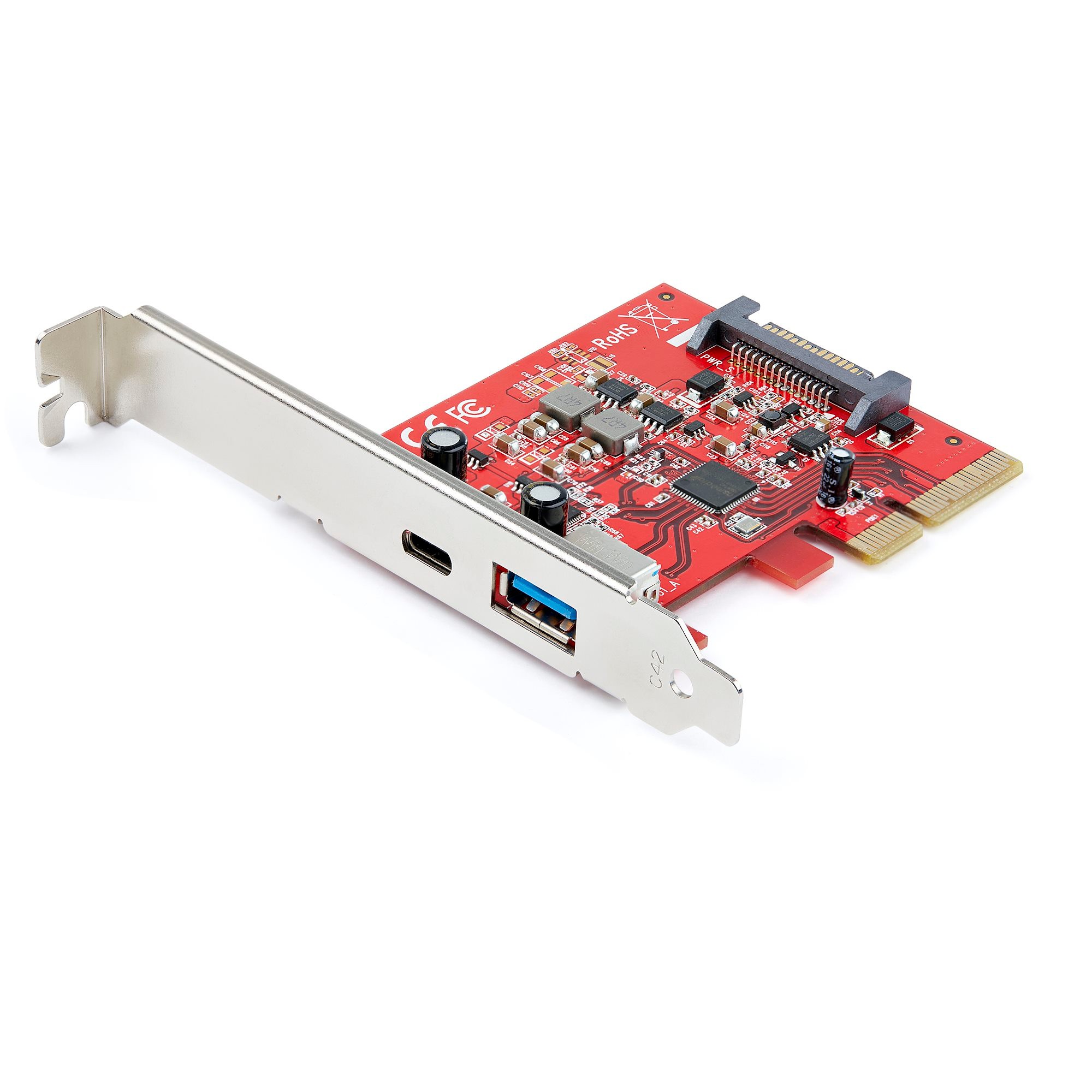 StarTech.com 4 Port PCI Express (PCIe) SuperSpeed USB 3.0 Card Adapter w/ 2  Dedicated 5Gbps Channels - UASP - SATA / LP4 Power - Add four USB 3.0 ports  with two independent