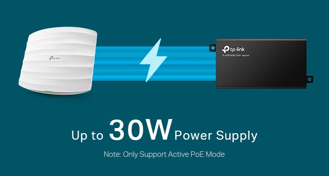 TP-LINK TL-PoE160S, 802.3at/af Gigabit PoE Injector, Non-PoE to PoE  Adapter, Supplies PoE (15.4W) or PoE+ (30W), Plug & Play, Desktop/Wall-Mount, Distance Up to 328 ft.