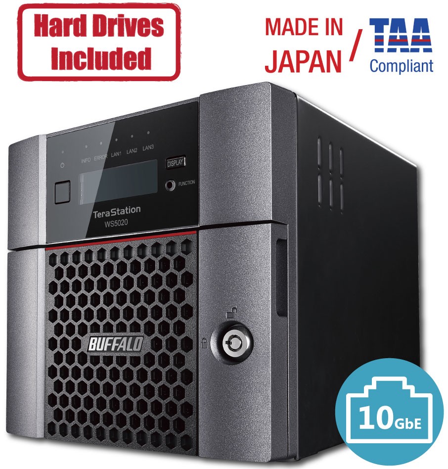 Buffalo WS5420DN16S9 TeraStation 5420 Windows Server IoT 2019, 16TB  Storage, 8GB Memory