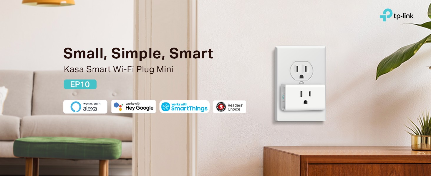 Kasa Smart Plug Mini 15A, Smart Home Wi-Fi Outlet Works with Alexa, Google  Home & IFTTT, No Hub Required, UL Certified, 2.4G WiFi Only, 4-Pack(EP10P4)