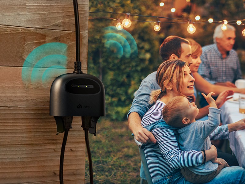 Kasa Outdoor Smart Plug, Smart Home Wi-Fi Outlet with 2 Sockets, IP64  Weather Resistance, Compatible with Alexa, Google Home & IFTTT, No Hub  Required, ETL Certified(EP40), Black 