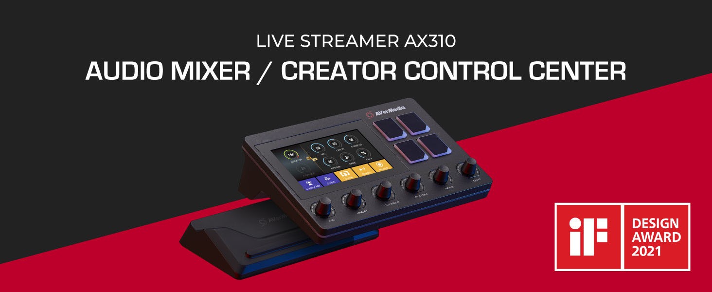 AVerMedia Live Streamer Nexus 6 Track Audio Mixer AX310 Switches 