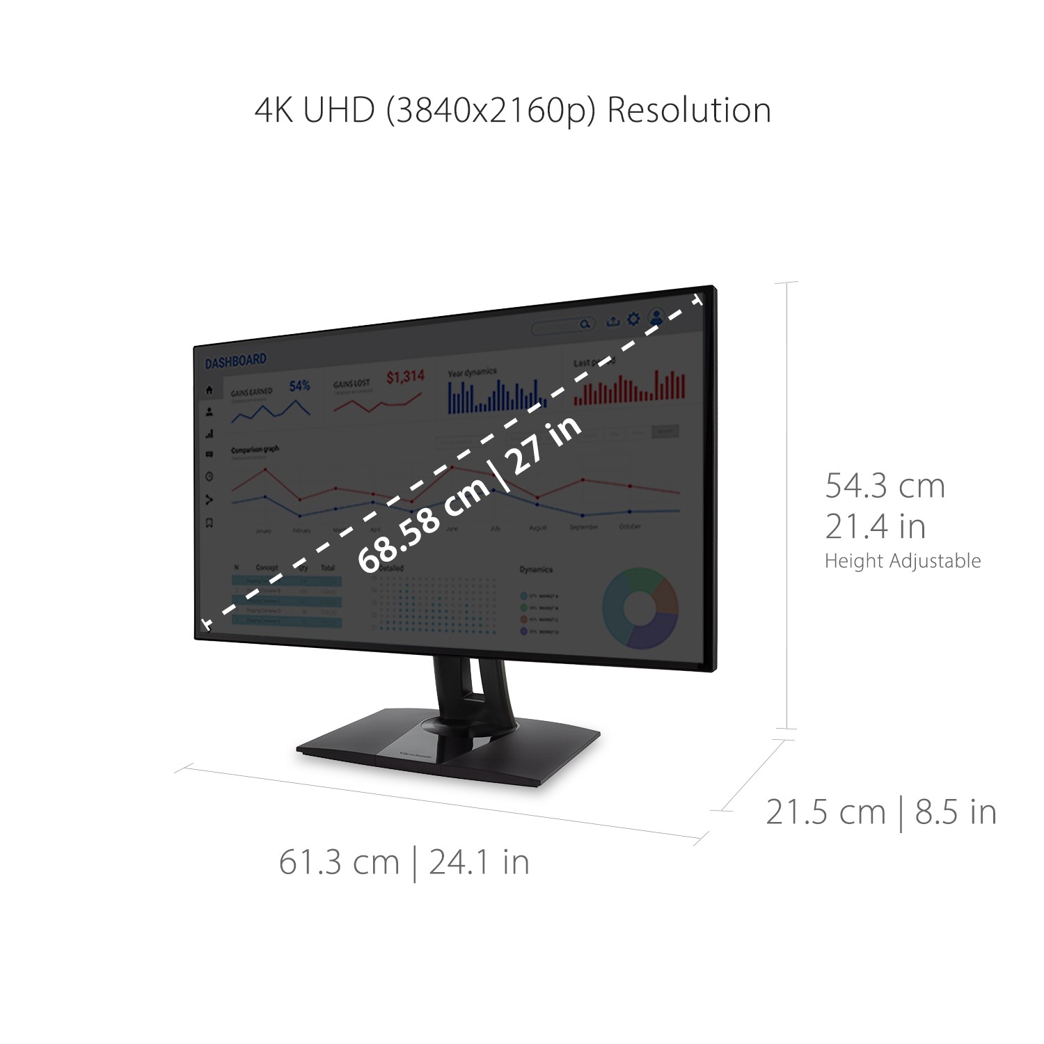 ViewSonic VP2768a-4K 27 4K UHD Pantone Validated 100% sRGB Monitor with  Docking Station Design - ViewSonic Global