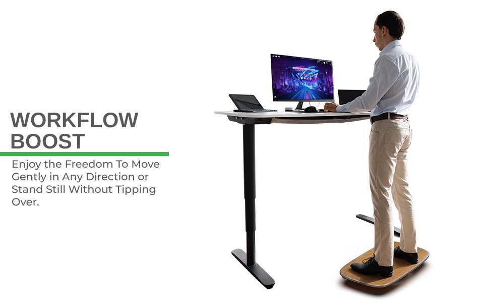 BASE+ Standing Desk Balance Board: aluminum bamboo office wobble board –  UncagedErgonomics